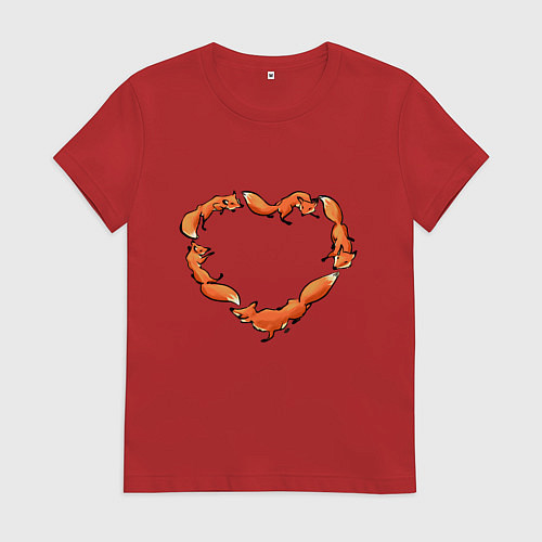 Женская футболка Лисердце / Красный – фото 1