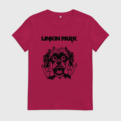 Футболка хлопковая женская Linkin Park - rock dog, цвет: маджента