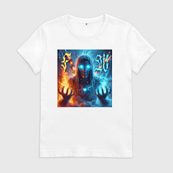 Женская футболка Fire and water - neon glow