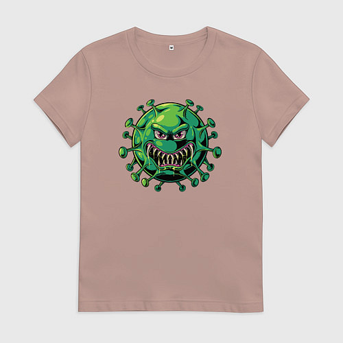 Женская футболка Вирус злодей / Пыльно-розовый – фото 1