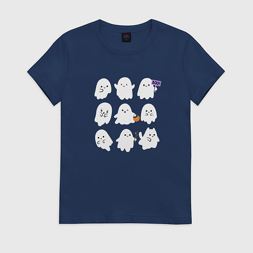Женская футболка Милые призраки / Тёмно-синий – фото 1