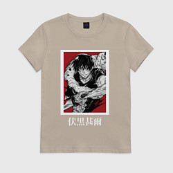 Женская футболка Магическая битва Тоджи красный фон