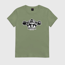 Женская футболка Gorilla power gym
