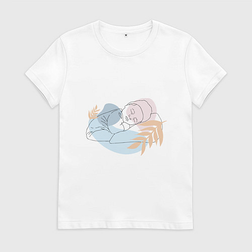 Женская футболка Арт ребенок спит / Белый – фото 1