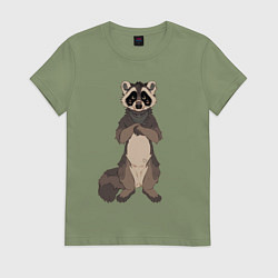 Женская футболка Енот арт