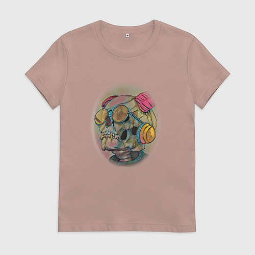 Женская футболка Очки на черепе / Пыльно-розовый – фото 1