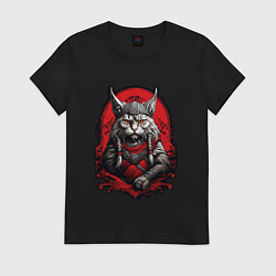 Женская футболка Кот викинг