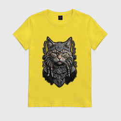 Женская футболка Кот викинг