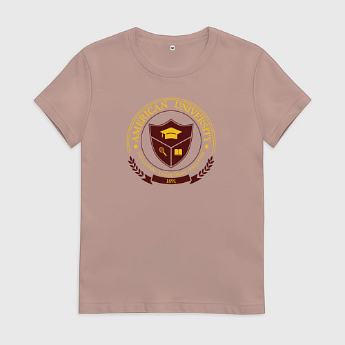 Женская футболка University emblem / Пыльно-розовый – фото 1