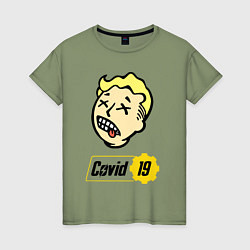 Женская футболка Vault boy - covid 19