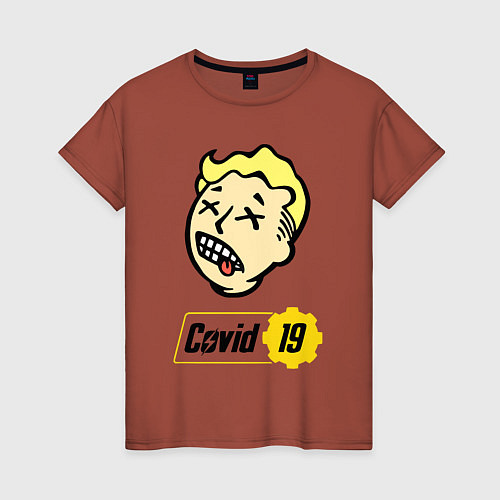 Женская футболка Vault boy - covid 19 / Кирпичный – фото 1