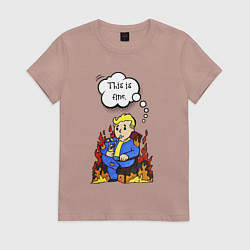 Женская футболка Vault boy in the fire