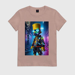 Женская футболка Барт Симпсон в респираторе - нейроарт