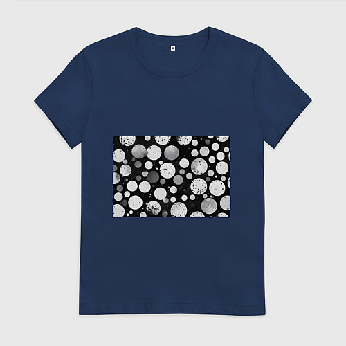 Женская футболка Круги на темном фоне / Тёмно-синий – фото 1