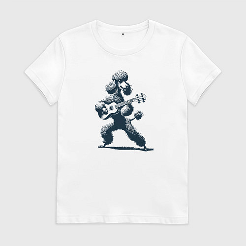 Женская футболка Пудель играет на гитаре укулеле / Белый – фото 1