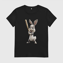 Женская футболка Заяц спортивный