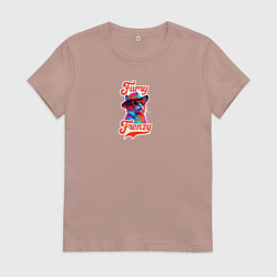 Женская футболка Frenzy -кот в шляпе