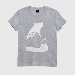 Женская футболка Домик и мишка