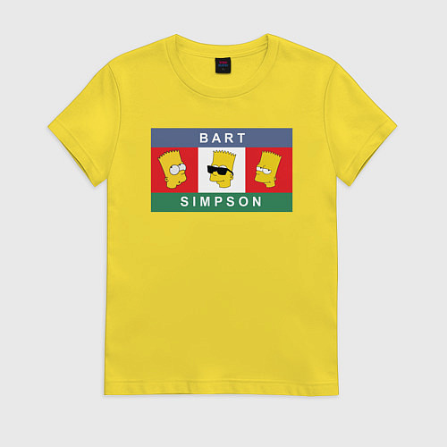 Женская футболка Bart Simpson дикая голова / Желтый – фото 1