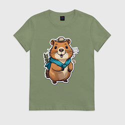 Женская футболка Счастливая капибара