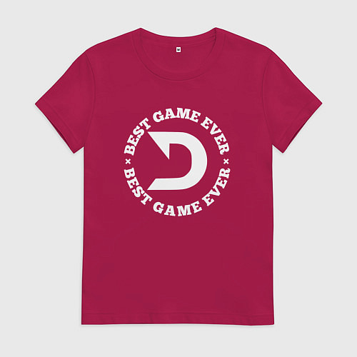 Женская футболка Символ Deadlock и круглая надпись best game ever / Маджента – фото 1