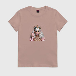 Женская футболка Девушка в короне с жвачкой