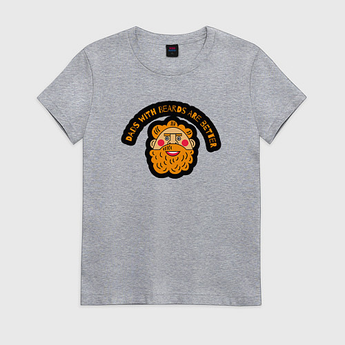 Женская футболка Папы с бородой лучше / Меланж – фото 1