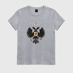 Женская футболка Герб РФ чёрный орёл