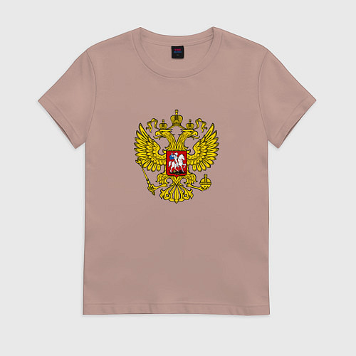 Женская футболка Герб РФ главный / Пыльно-розовый – фото 1