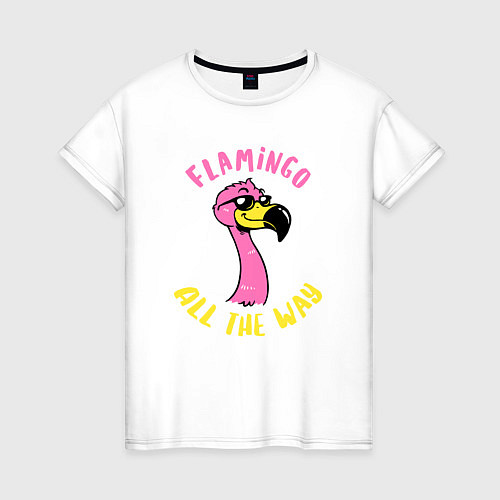 Женская футболка Flamingo all the way / Белый – фото 1