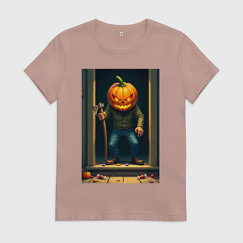 Женская футболка Монстр с косой / Пыльно-розовый – фото 1