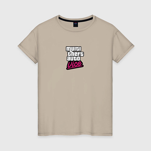 Женская футболка GTA vice city game logo / Миндальный – фото 1