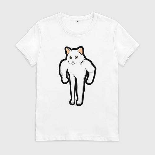 Женская футболка Кот качок / Белый – фото 1