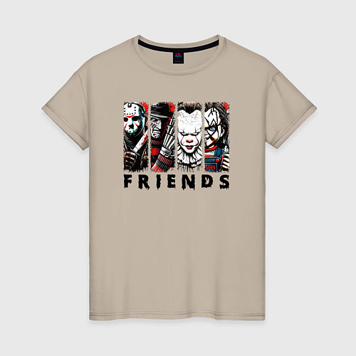 Женская футболка Halloween friends black friday / Миндальный – фото 1