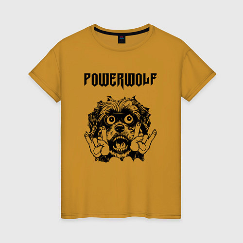 Женская футболка Powerwolf - rock dog / Горчичный – фото 1