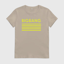 Женская футболка Big bang с желтыми полосами