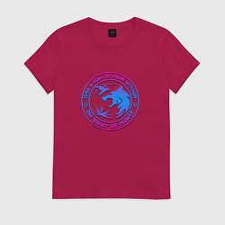 Футболка хлопковая женская The Witcher neon, цвет: маджента