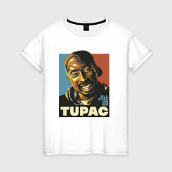 Футболка хлопковая женская Tupac - all eyez on me, цвет: белый