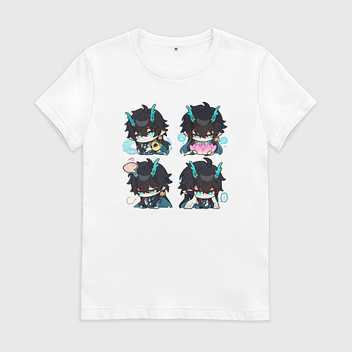 Женская футболка Дань Хэн стикеры / Белый – фото 1