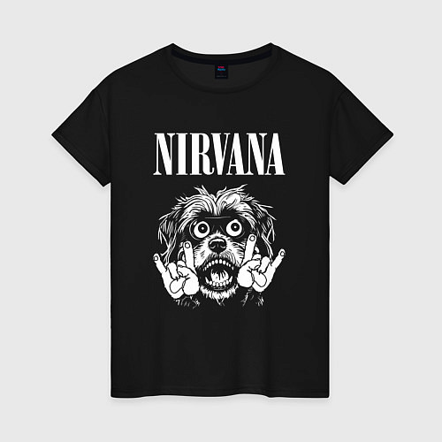 Женская футболка Nirvana rock dog / Черный – фото 1