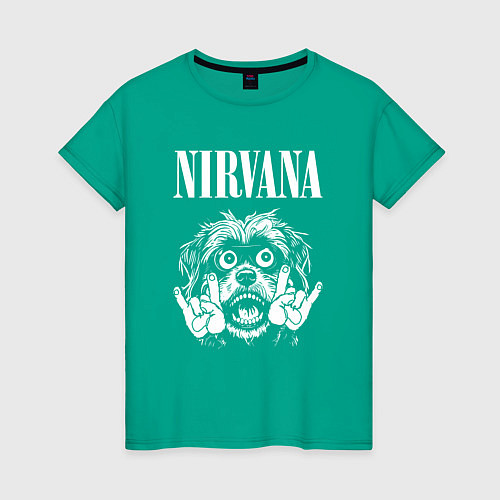 Женская футболка Nirvana rock dog / Зеленый – фото 1