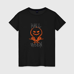 Футболка хлопковая женская Halloween cool boy, цвет: черный