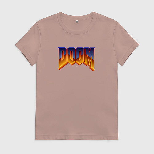 Женская футболка Doom logotype / Пыльно-розовый – фото 1