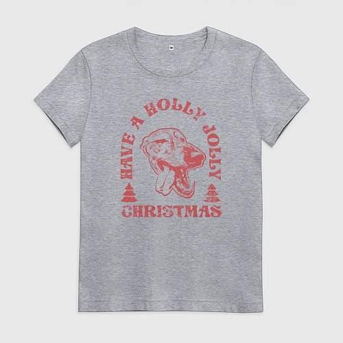 Женская футболка Новогодний грейхаунд / Меланж – фото 1