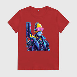 Женская футболка Гомер Симпсон с пистолетом - киберпанк