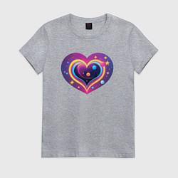 Женская футболка Любовь космическое сердце