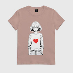 Женская футболка Девочка аниме сердце