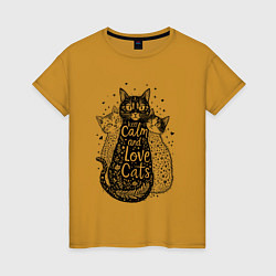 Женская футболка Keep calm and love cats