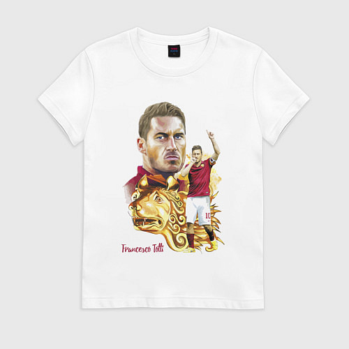 Женская футболка Франческо Тотти капитан Ромы - Италия / Белый – фото 1
