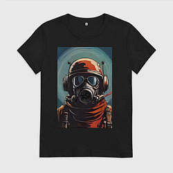 Женская футболка Портрет в противогазе